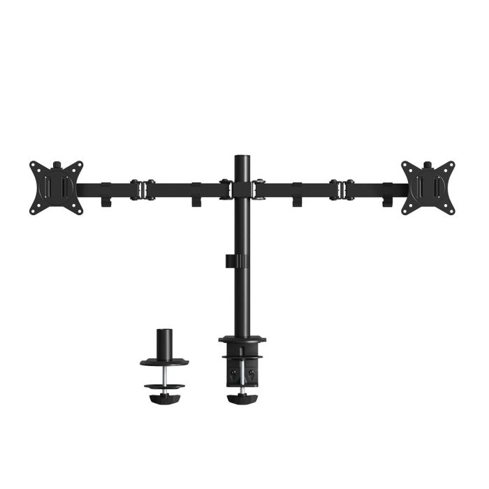 Ewent EW1512 Soporte de Escritorio Doble para 2 Monitores de hasta 32" y 8kg | VESA 75x75/100x100 Ergonómico con Ajuste de Altura y Giro