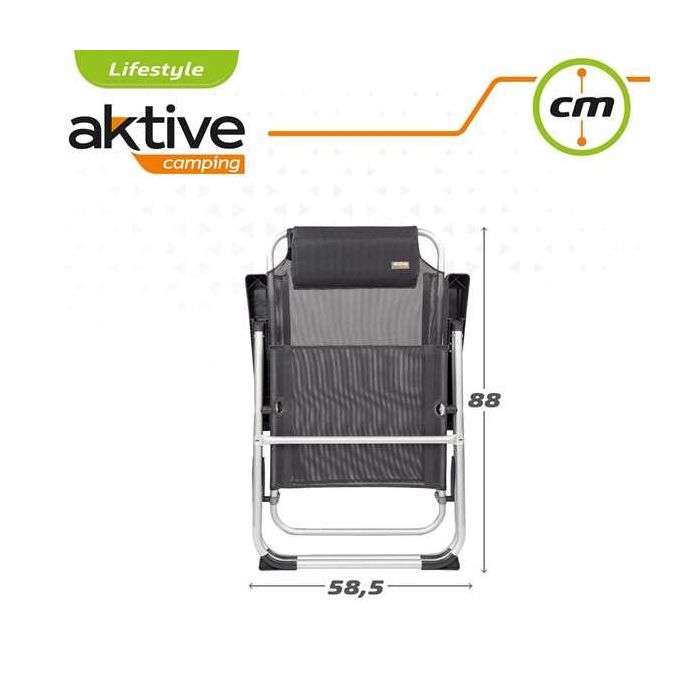 Silla camping aluminio reclinable 5 posiciones 44x55x101cm 16 Silla camping aluminio reclinable 5 posiciones 44x55x101cm 16