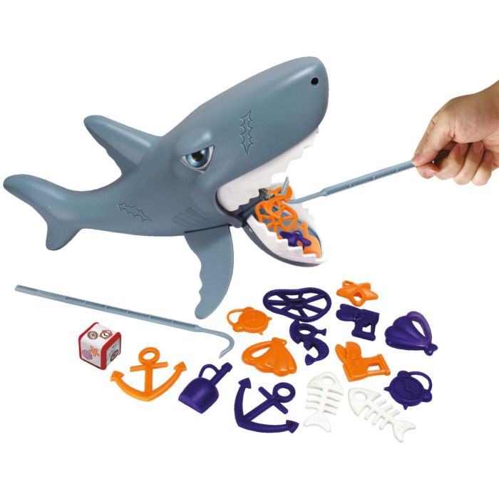 Tachan Juego El Tiburón Glotón Juego de Habilidad para Niños +3 Años con Más de 20 Objetos y Cañas de Pescar 1
