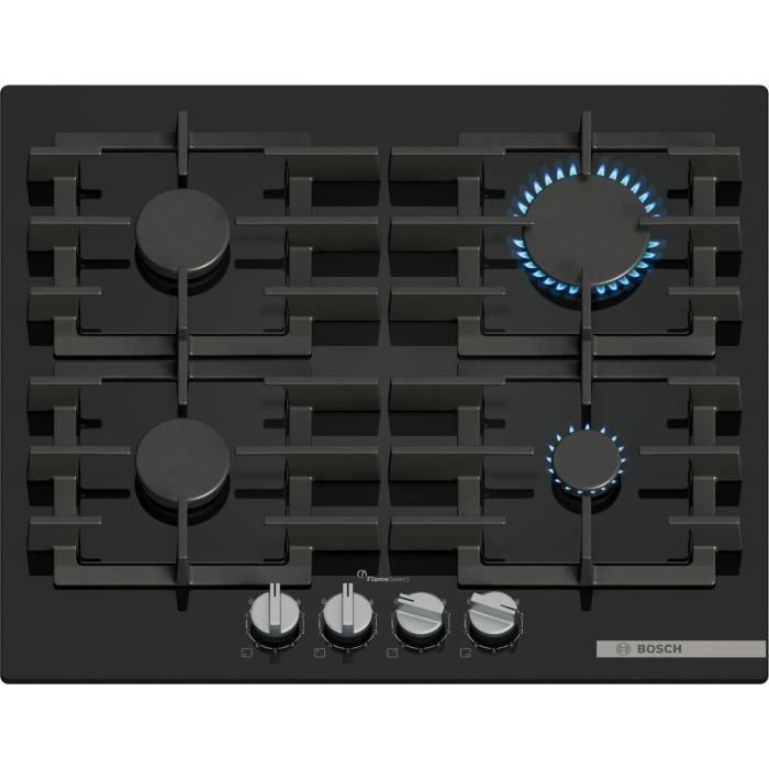 Placa de gas BOSCH Serie 6 - 4 quemadores - 52 x 59 x 4,5 cm - PPP6A6I40 - Negra Placa de gas BOSCH Serie 6 - 4 quemadores - 52 x 59 x 4,5 cm - PPP6A6I40 - Negra