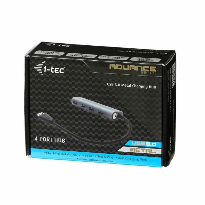 Hub USB i-Tec U3HUB448 Plateado Negro Gris 2 Hub USB i-Tec U3HUB448 Plateado Negro Gris 2