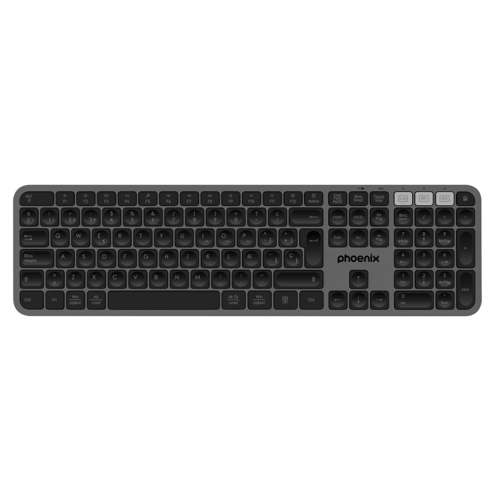 Phoenix technologies Teclado Inalámbrico Multidispositivo K300 Bluetooth y 2.4GHz para Windows, MacOS, iOS
