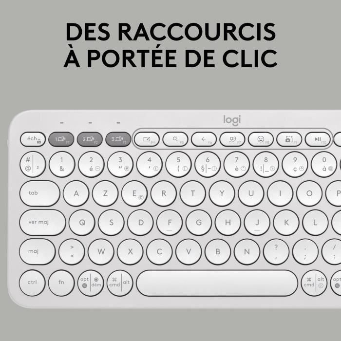 LOGITECH - Teclado inalámbrico - Pebble Keys 2 M380s - Bluetooth - Botón Easy-Switch - Blanco - (920-011804) 3 LOGITECH - Teclado inalámbrico - Pebble Keys 2 M380s - Bluetooth - Botón Easy-Switch - Blanco - (920-011804) 3