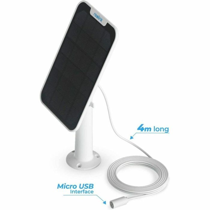 Reolink Panel Solar de 6W Blanco para Cámaras de Seguridad IP65 con Conector USB Tipo C y Cable de 4m 1 Reolink Panel Solar de 6W Blanco para Cámaras de Seguridad IP65 con Conector USB Tipo C y Cable de 4m 1