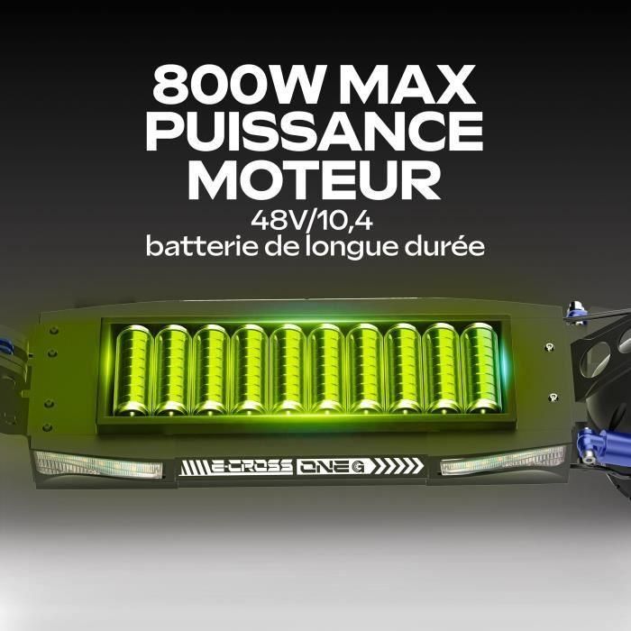 Patinete eléctrico - URBANGLIDE - ECROSS ONE - 800 W - 10 neumáticos - Máx. 25 km/h - Autonomía hasta 50 km 5