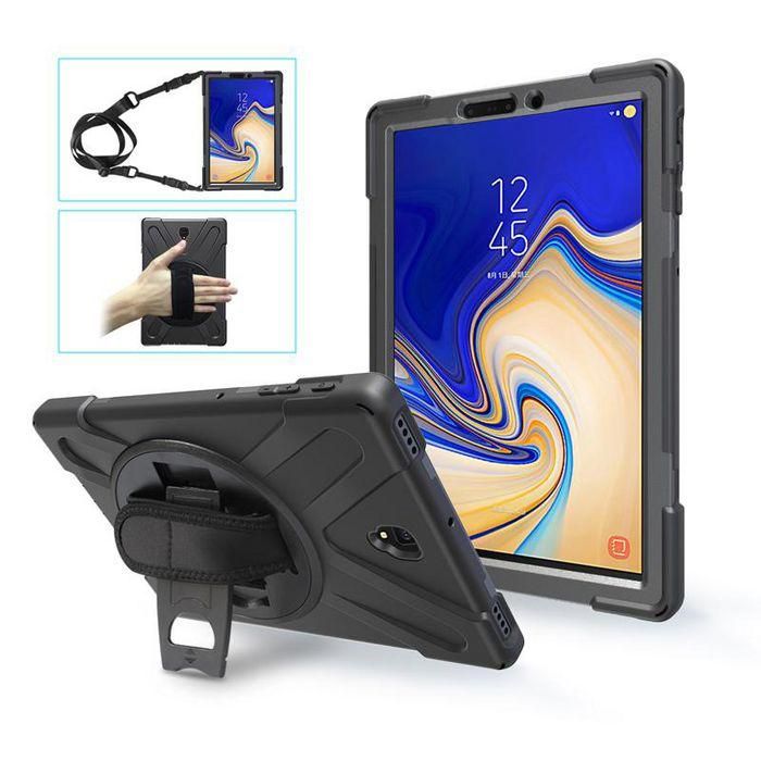 eSTUFF Funda Defender para Galaxy Tab A 10.5 AUSTIN Negra a prueba de golpes, diseño de tres capas, con correa de mano y hombro eSTUFF Funda Defender para Galaxy Tab A 10.5 AUSTIN Negra a prueba de golpes, diseño de tres capas, con correa de mano y hombro