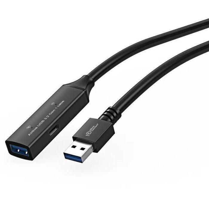 MicroConnect Cable de Extensión USB 3.2 Gen 1 Activo, 10m, hasta 5 Gbit/s, con Amplificador para Impresoras y Dispositivos USB