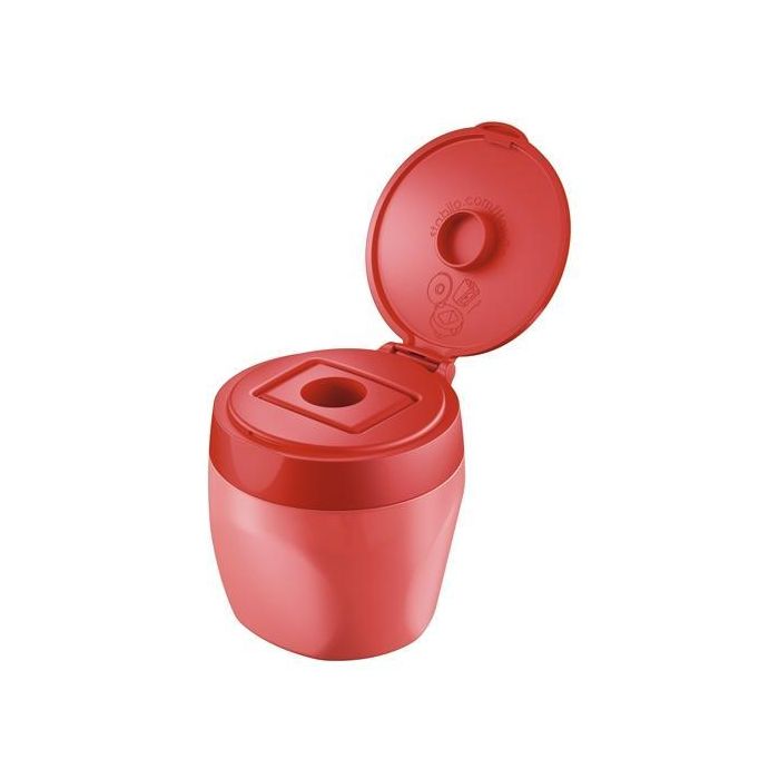 Stabilo Woody 3 En 1 Sacapuntas Con Depósito Y Tapa Rojo
