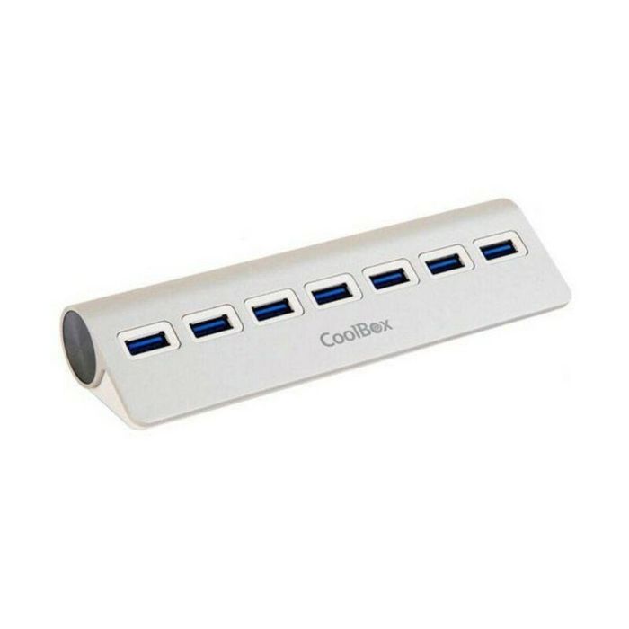 Hub USB CoolBox COO-HU7ALU3 Plata