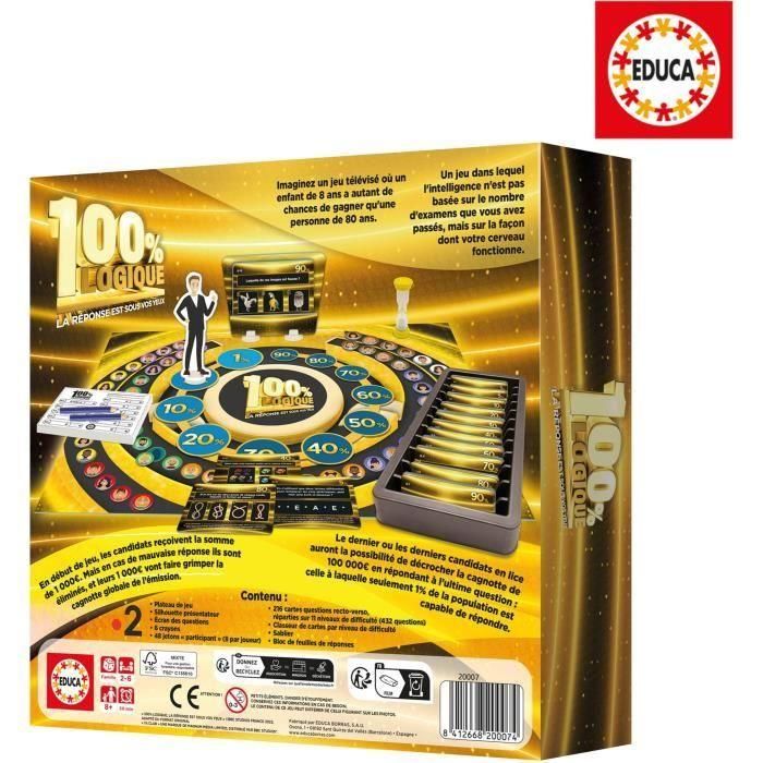 Juego de mesa - EDUCA - 100% Lógica: La Respuesta está ante tus ojos - Adaptado del programa de TV para niños de 8 años 1 Juego de mesa - EDUCA - 100% Lógica: La Respuesta está ante tus ojos - Adaptado del programa de TV para niños de 8 años 1
