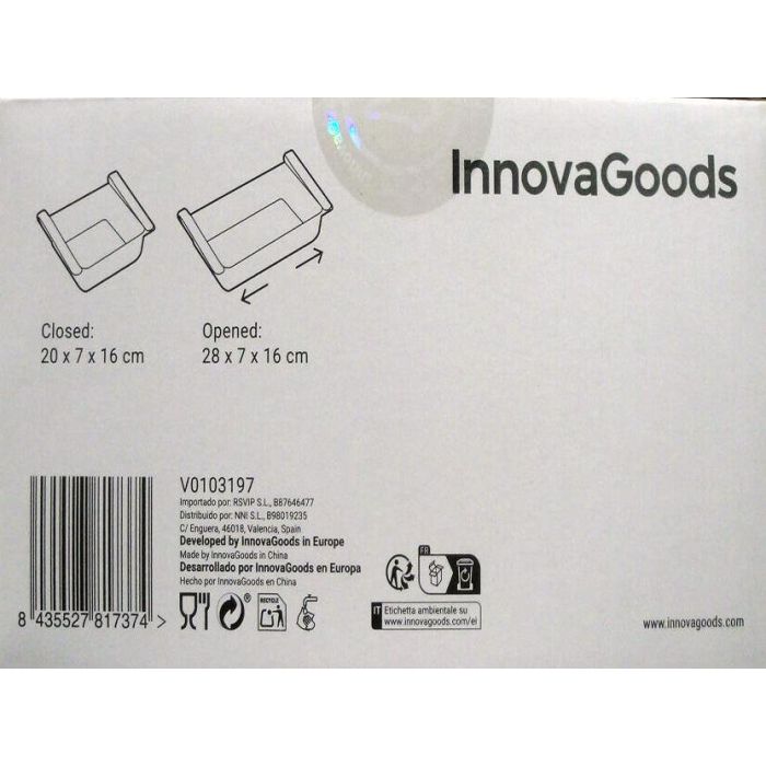 Organizador Ajustable para Nevera Friwer InnovaGoods 2 Unidades 14 Organizador Ajustable para Nevera Friwer InnovaGoods 2 Unidades 14