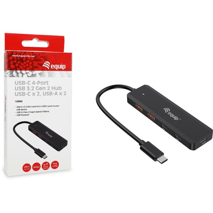 Equip USB-Hub 4-Port 3.2/C->2xUSB-C 2xUSB-A 10Gbps o.Netz.sw 7