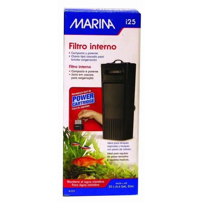 Marina Filtro I25 para Acuarios de hasta 25 L, Sumergible y Silencioso, Filtración en Tres Etapas 2 Marina Filtro I25 para Acuarios de hasta 25 L, Sumergible y Silencioso, Filtración en Tres Etapas 2