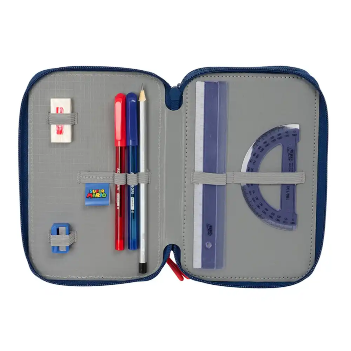 Estuche Escolar con Accesorios Super Mario Trick Rojo Azul oscuro 12,5 x 19,5 x 5,5 cm 37 Piezas 3 Estuche Escolar con Accesorios Super Mario Trick Rojo Azul oscuro 12,5 x 19,5 x 5,5 cm 37 Piezas 3