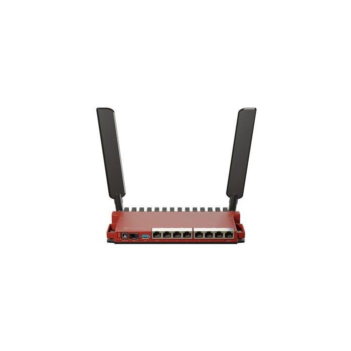 Mikrotik Router WiFi L009UiGS-2HaxD-IN, WiFi 6 AX600 574Mbps, 8 Puertos Gigabit, SFP, PoE, ARM Dual Core