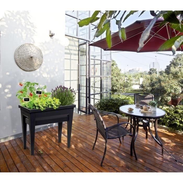 EDA Vegetable garden with City Veg table & Table - 73 x 38.5 x H 68 cm - 57 L - Gris antracita 1 EDA Vegetable garden with City Veg table & Table - 73 x 38.5 x H 68 cm - 57 L - Gris antracita 1