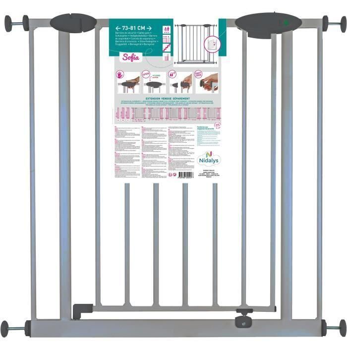 Barrera de seguridad infantil SOFIA - 73 a 81 cm - Barrera - Aluminio gris - NORDLINGER PRO 2 Barrera de seguridad infantil SOFIA - 73 a 81 cm - Barrera - Aluminio gris - NORDLINGER PRO 2