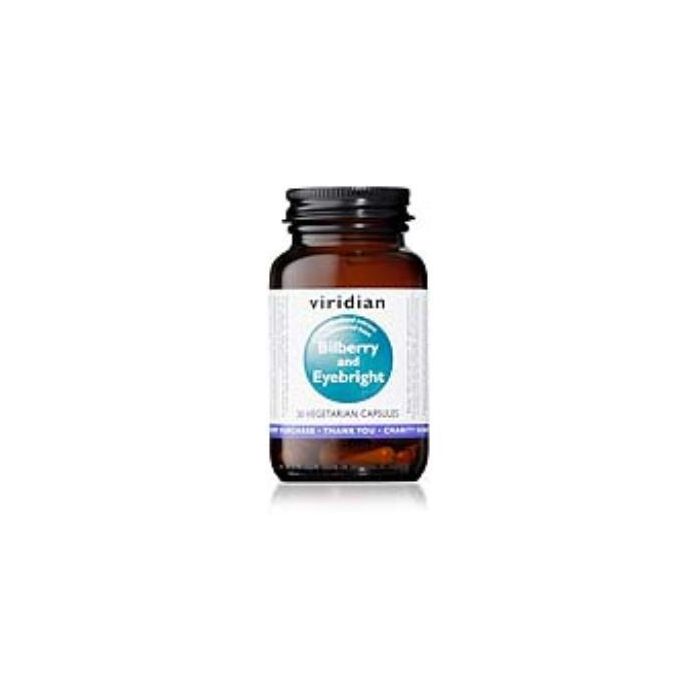 VIRIDIAN Arándano y Eufrasia 30 Cápsulas Veganas - Complemento Alimenticio con Antocianósidos