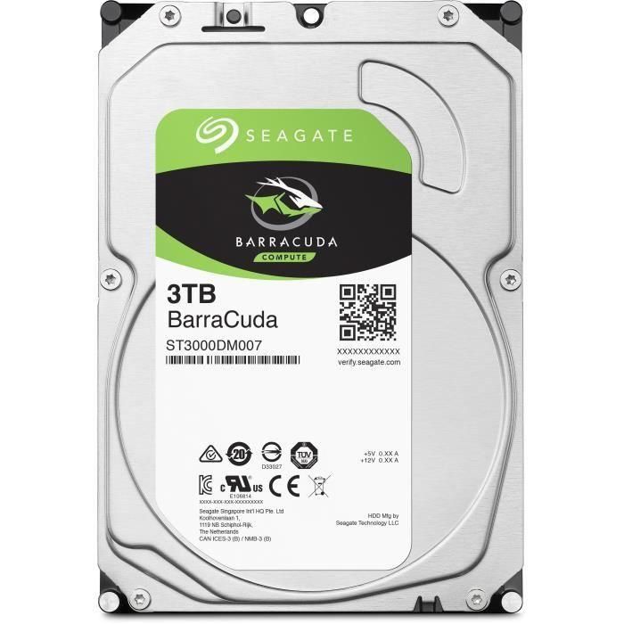Seagate ST3000DM007 Disco Duro Interno 3 TB Barracuda SATA 6Gb/s 3.5 pulgadas 5400 RPM 256 MB 3 Seagate ST3000DM007 Disco Duro Interno 3 TB Barracuda SATA 6Gb/s 3.5 pulgadas 5400 RPM 256 MB 3