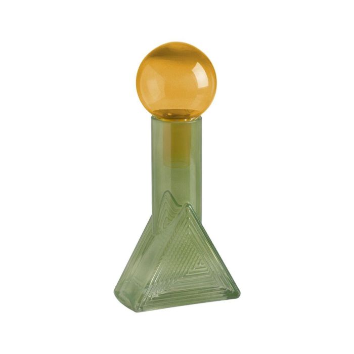 Figura Decorativa Amarillo Verde Botella 16,8 x 16,8 x 33,5 cm