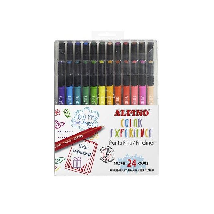 Alpino Rotuladores Fineliner Color Experience Estuche de 24 Colores Surtidos
