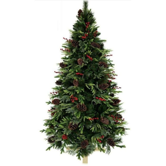 DKD Home Decor Árbol de Navidad Tradicional Verde Artificial 150 cm Alto, 91x91 cm Base, 593 Ramas PE, Luz Cálida LED 1
