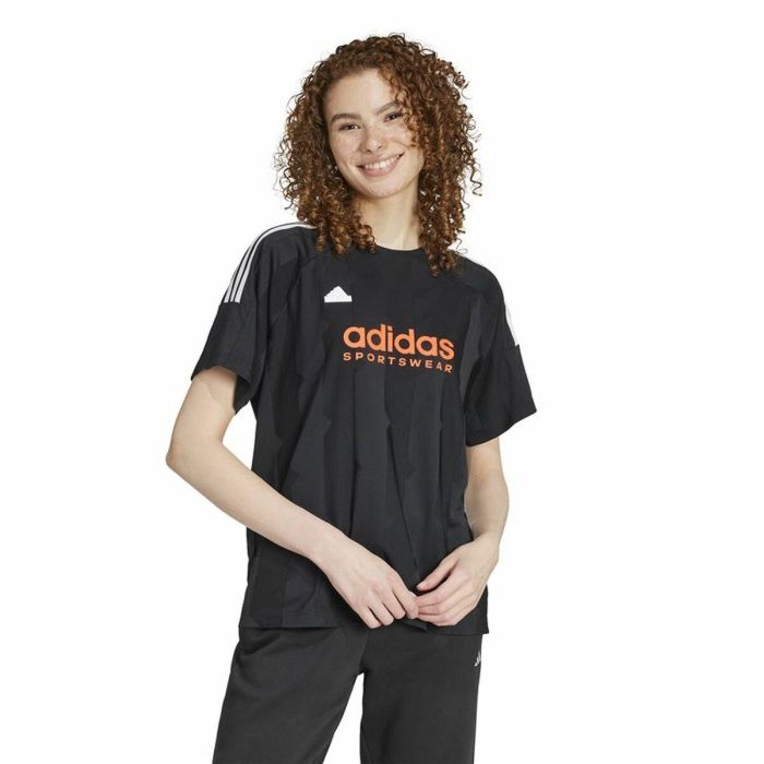 Camiseta de Manga Corta Mujer Adidas Tiro Cut Negro 3