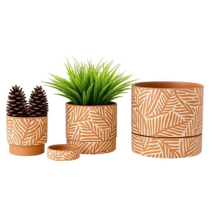 DKD Home Decor Maceta Urban Terracota 20 x 20 x 20 cm - Set de 3 Piezas de Cerámica 4 DKD Home Decor Maceta Urban Terracota 20 x 20 x 20 cm - Set de 3 Piezas de Cerámica 4