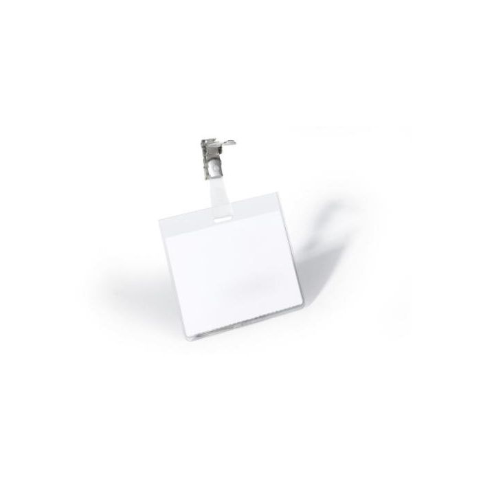 Durable Portanombres con Clip para Identificación 60x90 mm Plástico Transparente -25U-