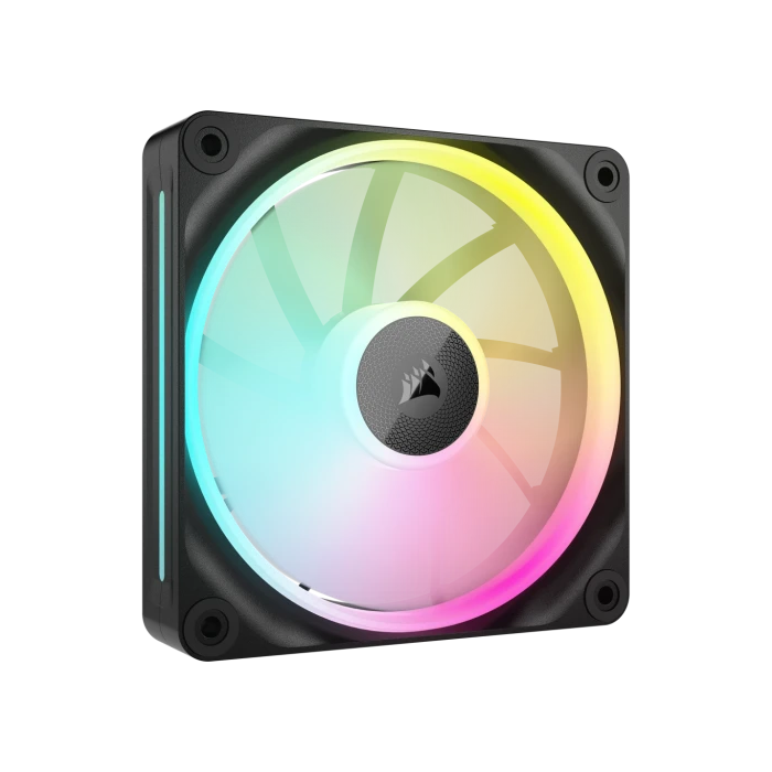 Corsair CO-9051025-WW Ventilador 12 cm Negro, 400-2400 RPM, 69.9 CFM, LED Multi, Rodamiento Magnético, para Carcasa de PC