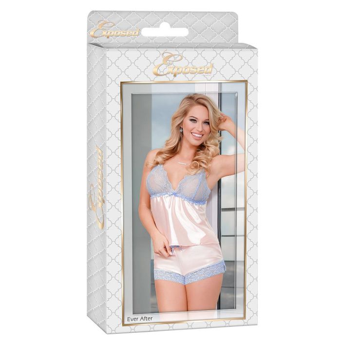 Conjunto de Lencería Exposed Azul Crema (S/M) 0 Conjunto de Lencería Exposed Azul Crema (S/M) 0