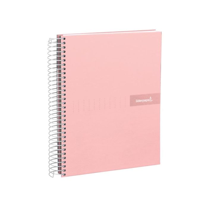 Cuaderno Espiral Liderpapel A4 Crafty Tapa Forrada 80H 90 gr Cuadro 4 mm Con Margen Color Rosa 5 unidades 5