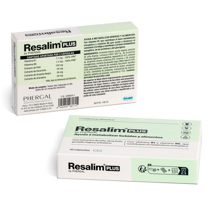 Resalim Resalim Plus Complemento Alimenticio Metabolizador Bebidas Alimentos Cápsulas 10 Unidades 1