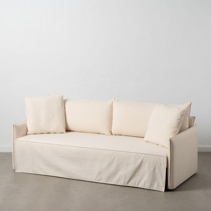 Sofá Cama 200 x 94 x 86 cm Tejido Sintético Crema 1