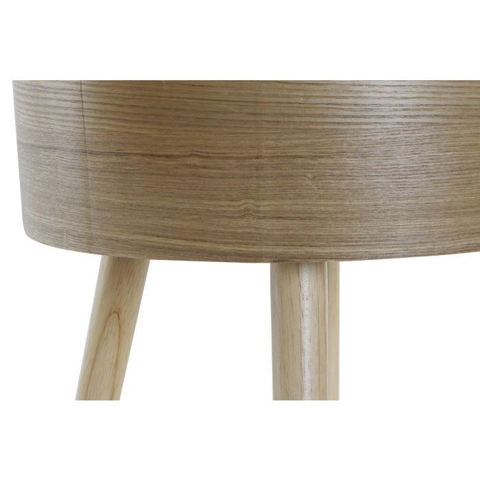 DKD Home Decor Descalzadora Scandi Natural Beige de MDF y Poliéster, Set 2 Unidades. Asiento 41cm, 40x41x40 cm 1