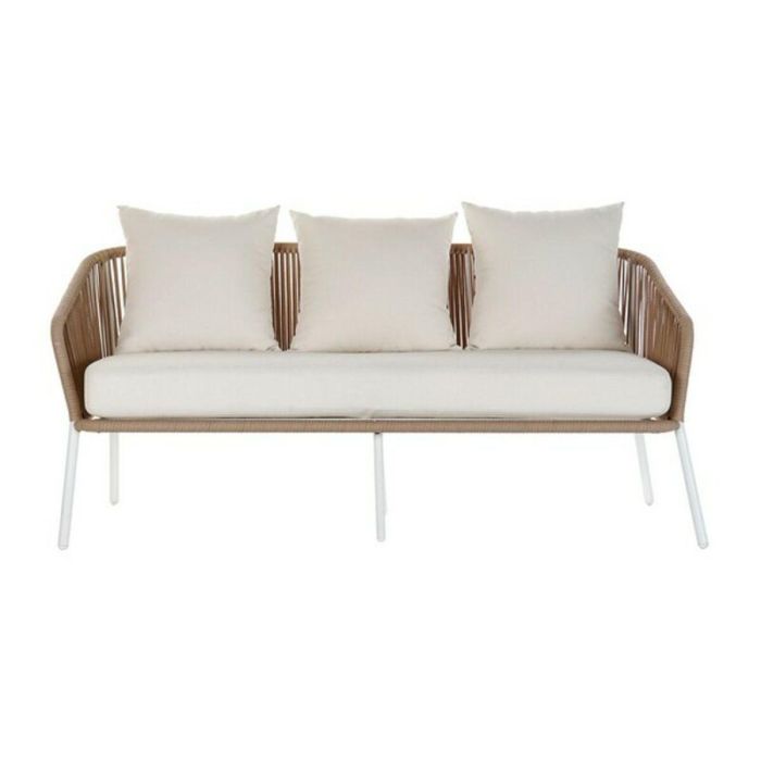 Sofa Terraza Y Jardin DKD Home Decor Blanco Beige 72 x 70 x 151.5 cm Set de 4 8