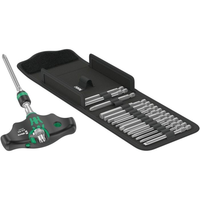 Wera 05023471001 Kraftform Kompakt 400 RA Set de Carraca con Mango en T, 17 piezas