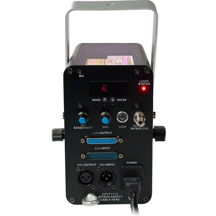 Algamlight Láser de Animación 1000mW Rosa Rojo Azul 638nm 450nm Clase 3B 20 Kpps 2000 Programas Auto Musical DMX Interior IP20 3