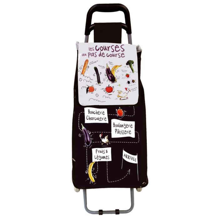 Entre Temps Carro de Compra PVC Altura 95 cm, Estructura de Acero con Ruedas de Goma, Colores Surtidos Rojo, Amarillo, Blanco y Negro 4