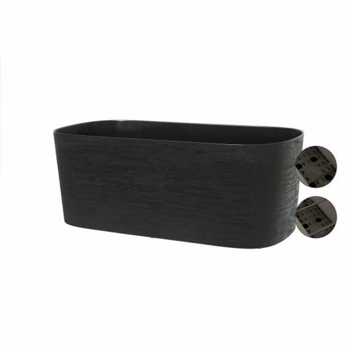 Jardinera XL con reserva de agua - GARDEN ID Respect - Negro-Antracita 80 x 38 cm - 100% residuos domésticos - 100% reciclable 1 Jardinera XL con reserva de agua - GARDEN ID Respect - Negro-Antracita 80 x 38 cm - 100% residuos domésticos - 100% reciclable 1