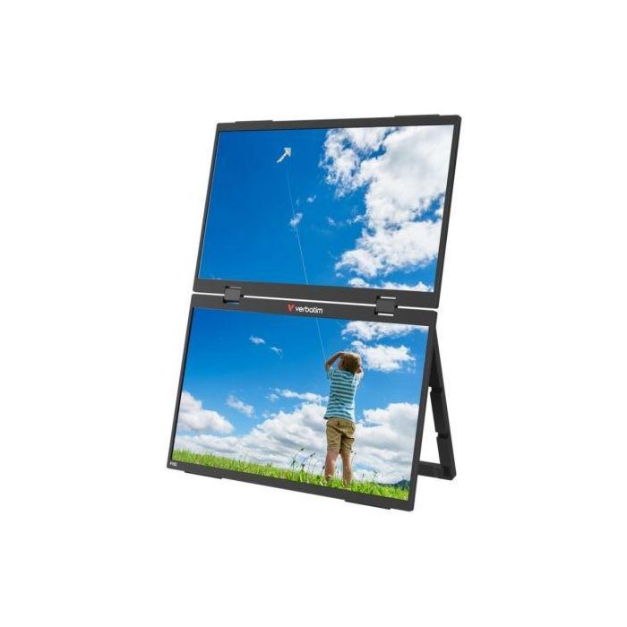 Verbatim Portable Dual Monitor Essentials 15.6" FHD 1920x1080 IPS 2x1W HDR USB-C HDMI Negro 1 Verbatim Portable Dual Monitor Essentials 15.6" FHD 1920x1080 IPS 2x1W HDR USB-C HDMI Negro 1