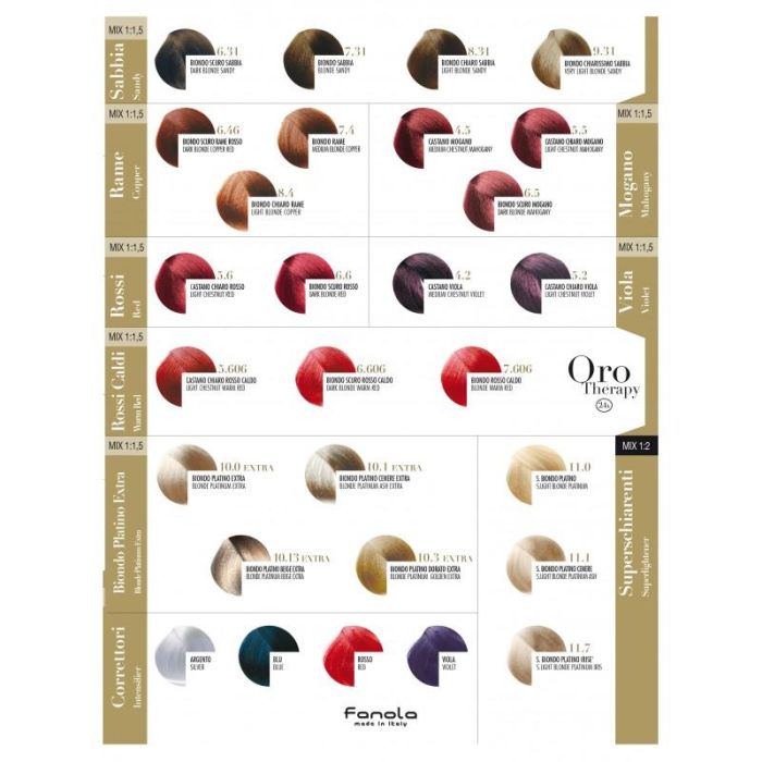 Fanola Color Keratin Crema Colorante Permanente Sin Amoniaco 6/5 con Queratina, Oro y Argán - Cobertura Máxima Cabello Blanco, Brillo y Suavidad 2