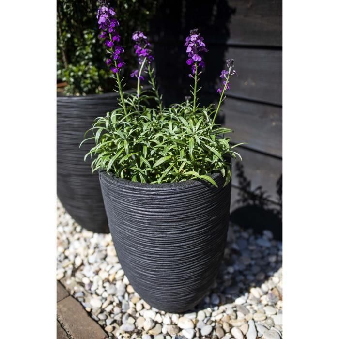 Florero bajo elegante - CAPI EUROPE - RIB NL - 34 x 46 cm - Negro 3 Florero bajo elegante - CAPI EUROPE - RIB NL - 34 x 46 cm - Negro 3