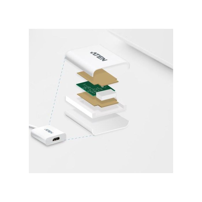 Aten Adaptador de DisplayPort a HDMI VC985-AT, Macho/Hembra, 1920x1200 Pixeles 3
