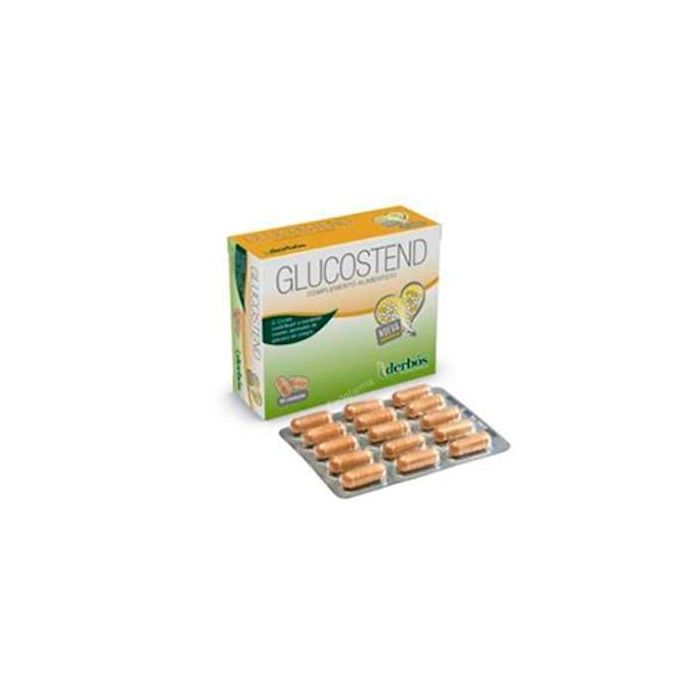 DERBOS Glucostend 60 Cápsulas con Cromo y Extractos de Plantas para mantener niveles normales de glucosa en sangre