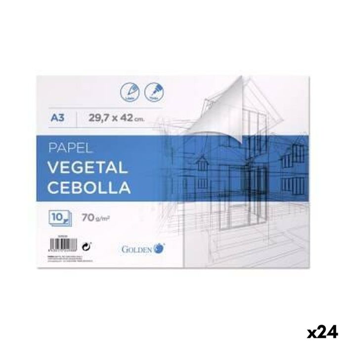 Papel Vegetal Golden A3 10 Hojas (24 Unidades)