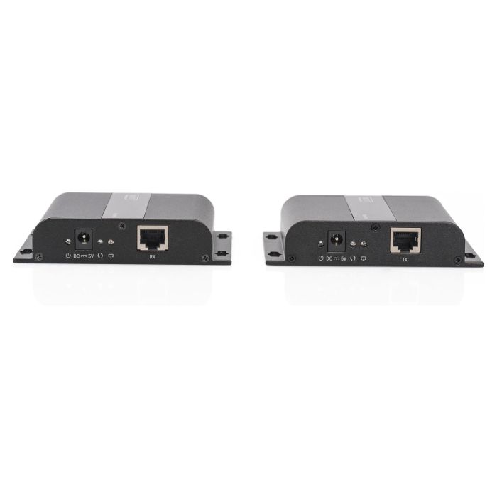Digitus Extender Set HDMI 4K por IP Cat5/5e/6/7 Negro, Extensor de Señal AV hasta 120m Cableado, Transmisor y Receptor para Alta Definición 3