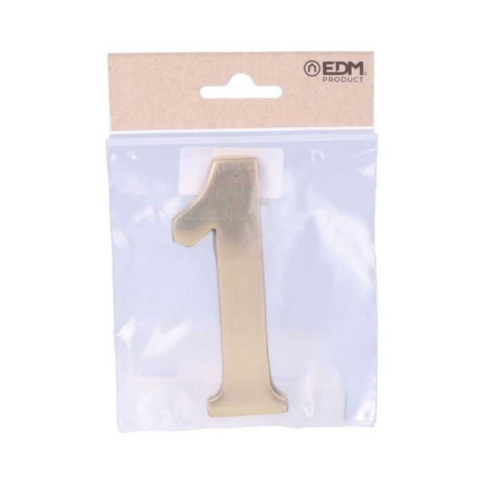 Edm Número 1 Latón Pulido 10cm Fijación Invisible 1 Edm Número 1 Latón Pulido 10cm Fijación Invisible 1