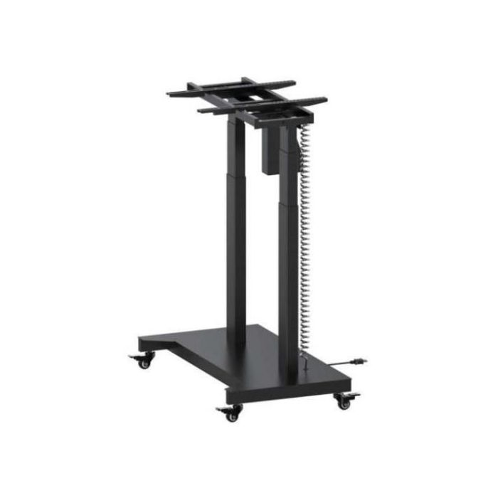 TooQ FSM03-B Soporte de suelo motorizado para pantallas hasta 84", ajuste eléctrico de altura e inclinación, Negro