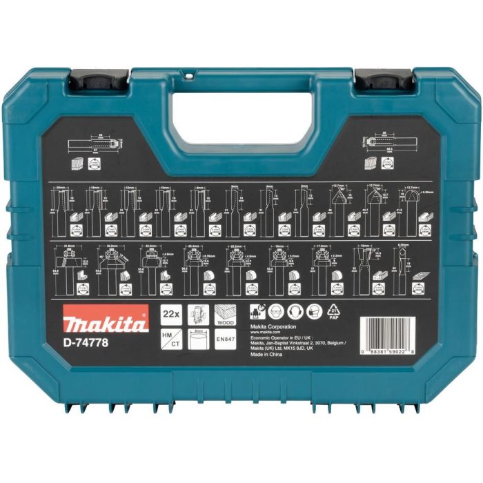 Makita Fräser-Set 8mm 22Stk 1 Makita Fräser-Set 8mm 22Stk 1